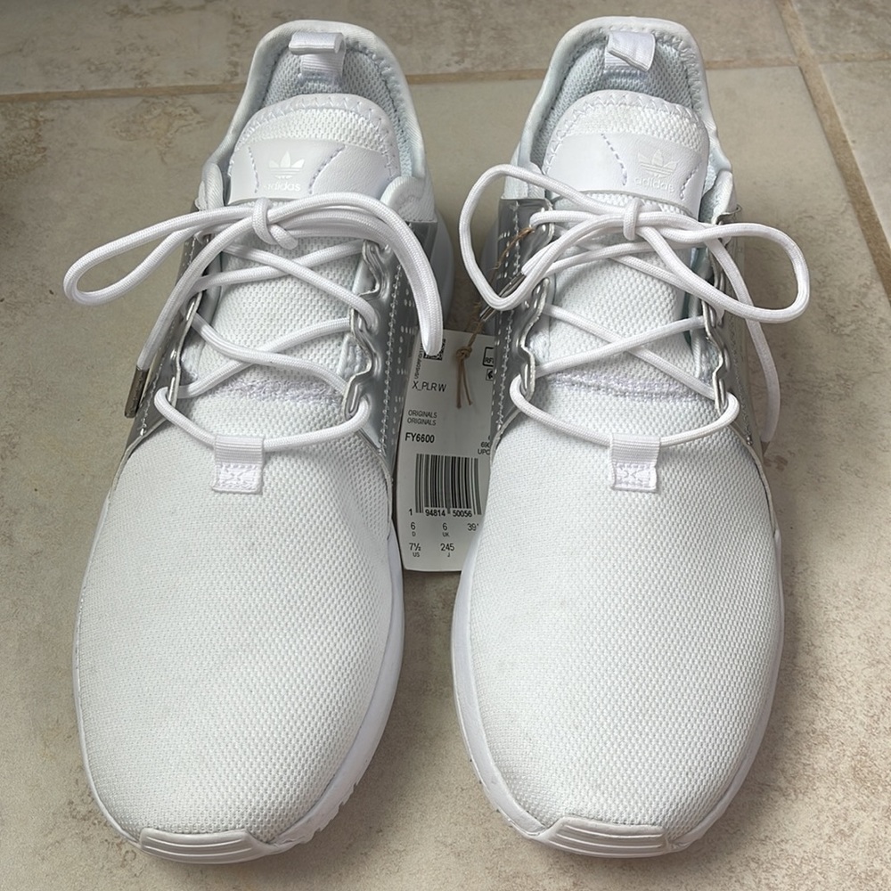 NWT Adidas X_PLR Silver Metallic White lace up sneaker tennis shoes - Picture 8 of 12